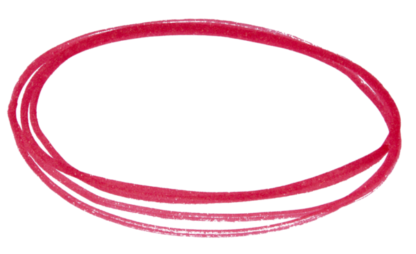 Şeffaf arkaplanda kırmızı işaretli yuvarlak vurgu çizimi