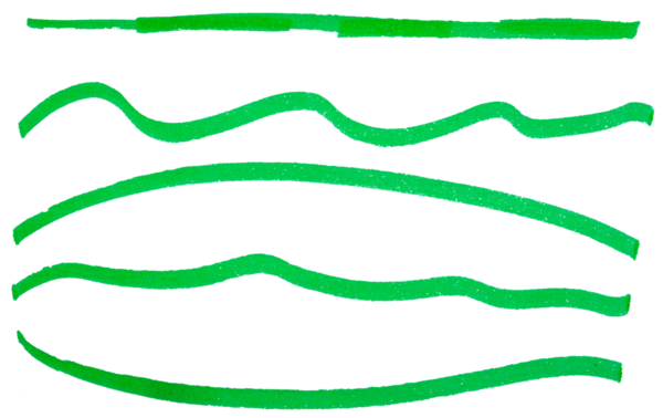 Yeşil İşaretli kalem vurgulama çizgileri altı çizili tasarım elemanlarını karala