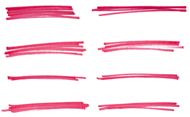 El çizilmiş kırmızı işaret çizgisi tasarım ögesi, grunge vuruşları, karalama çizgileri altı çizili