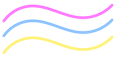 Şeffaf arkaplanda PNG parlak neon eğri çizgileri