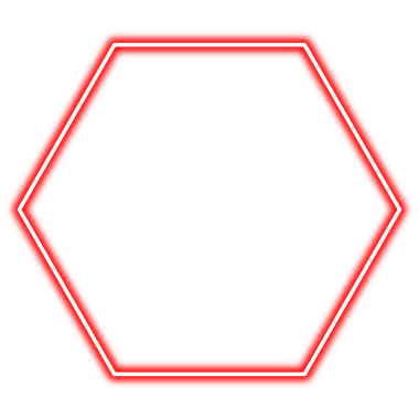 Şeffaf arkaplan üzerinde soyut parlayan kırmızı altıgen png parlak geometrik altıgen şekil, parlak tasarım ögesi