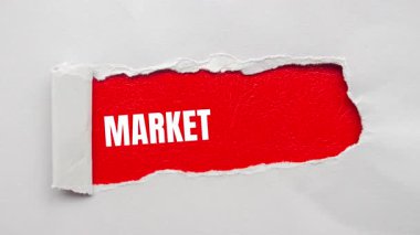 Market Insights message writing on ripped torn paper background