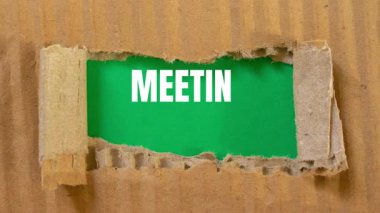 Meeting Notes message written on ripped torn paper background