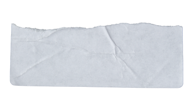 Ripped torn white paper piece on transparent background, paper tear edge stripes cut out design element