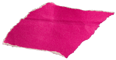 Şeffaf arkaplan üzerinde yırtılmış pembe kağıt parçası, kağıt yırtılması tasarım ögesi