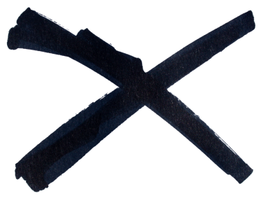 Hand drawn black cross mark with marker brush strokes, abstract ink X symbol for wrong choice, error, cancel, rejection, doodle sketch isolated simple sign design element on transparent background