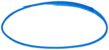 Hand drawn blue marker circle sketch, abstract ink oval stroke for highlight, emphasis, underline, business note, doodle design, isolated simple round shape element on transparent background