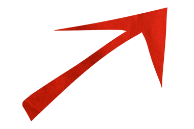 Red paper arrow sign on transparent background PNG