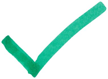 İşaretleyici fırça darbesiyle el çizimi yeşil işaret sembolü, onay için soyut mürekkep işareti, doğru seçim, onay, doğrulama, karalama simgesi, izole edilmiş basit tasarım ögesi