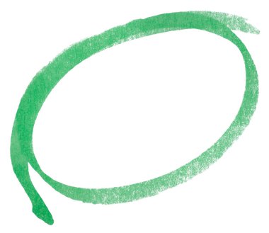 El çizimi yeşil işaret çember çizimi, vurgulamak için soyut mürekkep oval vuruş, vurgu, altı çizili, iş notu, karalama tasarımı, izole edilmiş yuvarlak element