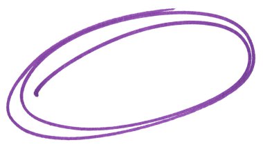 El çizimi mor işaret çember çizimi, vurgulamak için soyut mürekkep oval vuruş, vurgu, altı çizili, iş notu, karalama tasarımı, izole edilmiş yuvarlak element