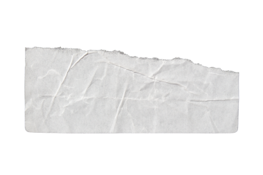 Ripped torn white paper piece on transparent background, paper tear edge stripes cut out design element