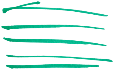 Hand drawn green marker brush strokes set, abstract ink lines collection for underline, highlight, text divider, design element, doodle sketch, isolated simple shapes on transparent background