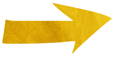 Yellow paper arrow sign on transparent background PNG