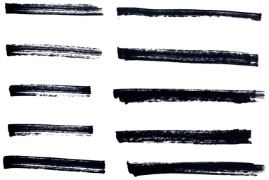 Siyah el çizili kalem çizim hattı şeffaf arkaplan tasarım elemanı karalama altı çizili