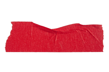 Saydam arkaplanda yırtılmış kağıt yapıştırıcı kırmızı maskeleme bandı