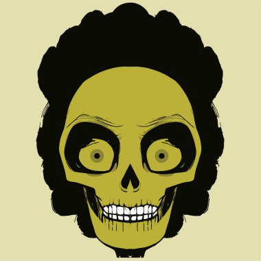 Kadın rengi kafatası dövmesi el çizimi vektör renkli şarjör ar