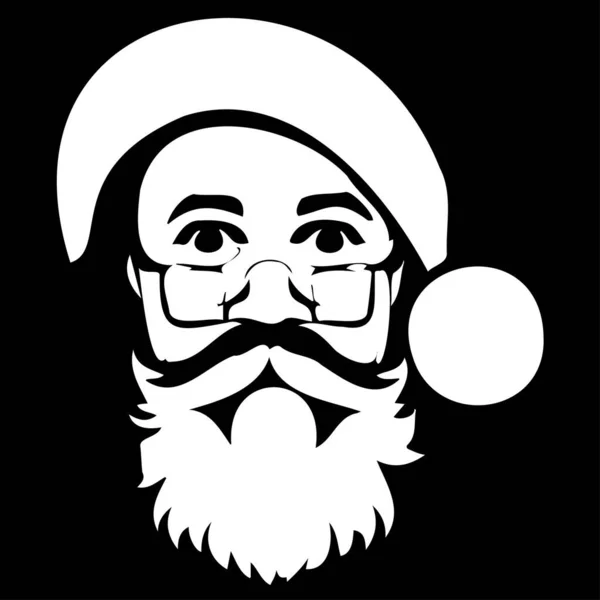 Santa Claus Clip Art Disegnato Mano Vettore Clip Bianco Nero — Vettoriale Stock