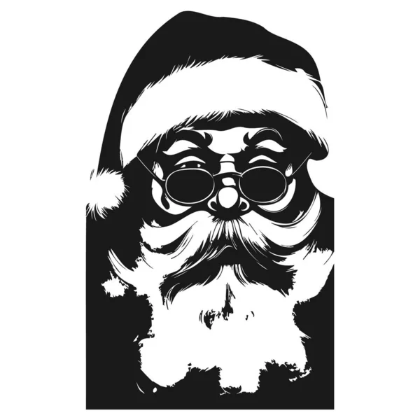 Santa Claus手绘矢量黑白剪切机 — 图库矢量图片