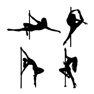 Direk dansı silueti, vektör logosu
