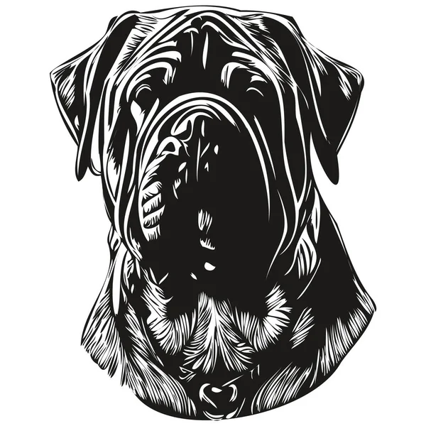 Cane Corso Pies Linia Sztuka Ręka Rysunek Wektor Logo Czarno — Wektor stockowy