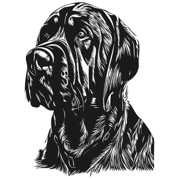 Mastiff Chien Logo Ligne Dessinée Main Art Vectoriel Dessin Noir — Image vectorielle