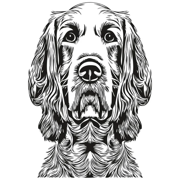 Spaniels Cocker Dog Hand Drawn Logo Line Art Vector Drawing — Stock Vector