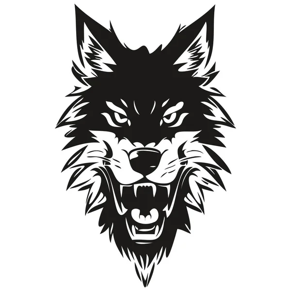 stock vector Wolf mascot logo for esport and sport team, black and white template badges emble