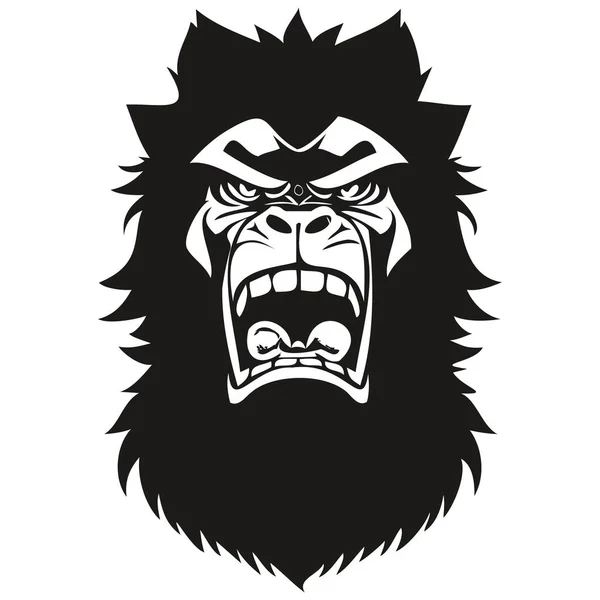 stock vector Ferocious Gorilla head mascot logo for esport and sport team, black and white template badge