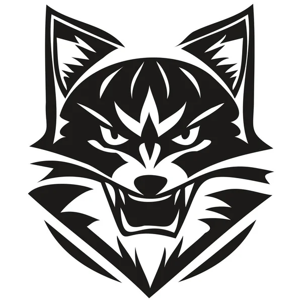 Ferocious Raccoon Head Mascot Logo Esport Sport Team Black White — Stock Vector