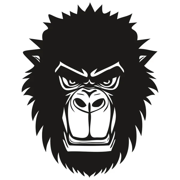 stock vector Vector Gorilla head mascot logo for esport and sport team, black and white illustratio