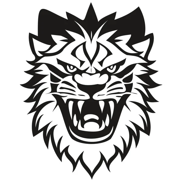 Vector Lion Head Mascot Logo Esport Sport Team Black White — Stock Vector