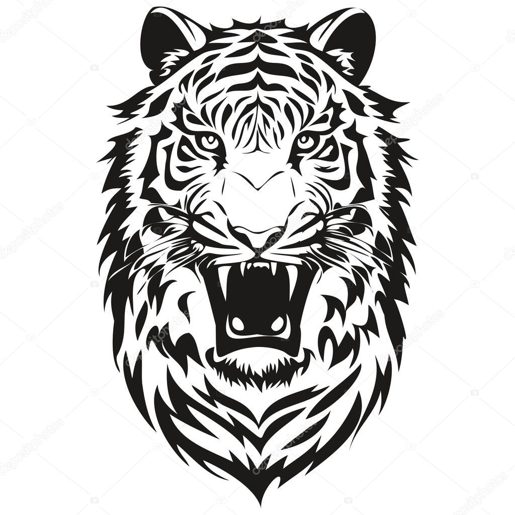 Animal mascot logo Tiger head for team football, basketball, lacrosse, baseball, hockey , socce