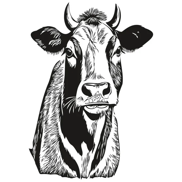 stock vector cow vector illustration line art drawing black and white cal