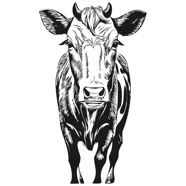 stock vector Vintage engrave isolated cow illustration cut ink sketch cal