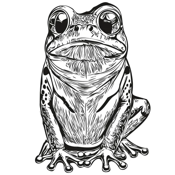 Handgezeichneter Frosch Auf Weißem Hintergrund Toa — Stockvektor