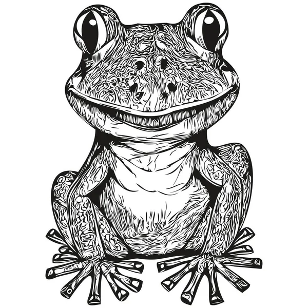 Βάτραχος Ζωγραφισμένος Στο Χέρι Λευκό Φόντο Toa — Διανυσματικό Αρχείο