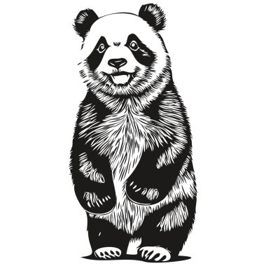 Sevimli çocuklar pandaların olduğu el çizimi bebek odası posteri.