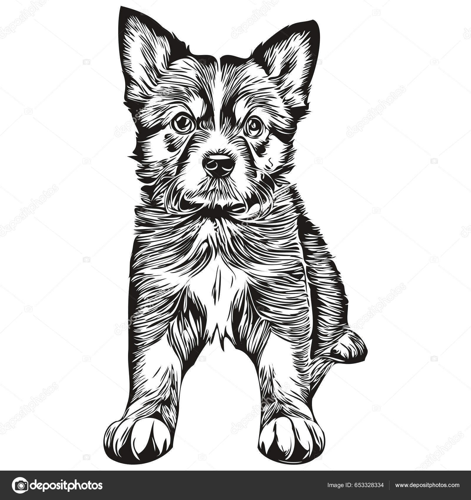 Cachorro Peludo Blanco Y Negro Cachorro Peludo Blanco Y Negro