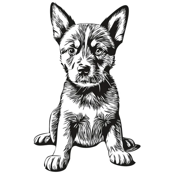 강아지 일러스트 스케치 Puppie — 스톡 벡터
