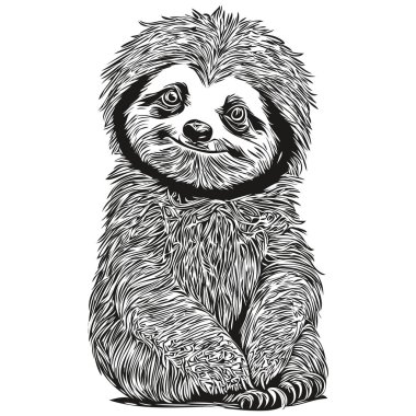 Beyaz arka planda şirin bir Tembel 'in portresi