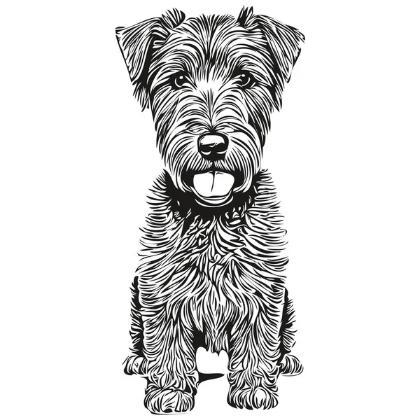 Airedale Terrier Σκυλί Πρόσωπο Διάνυσμα Πορτρέτο Αστείο Περίγραμμα Κατοικίδιο Ζώο — Διανυσματικό Αρχείο