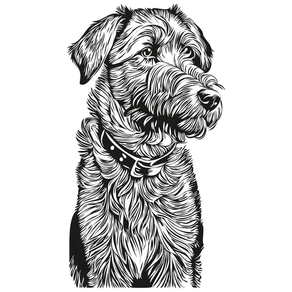 Airedale Terrier Chien Animal Compagnie Silhouette Animal Ligne Illustration Dessiné — Image vectorielle