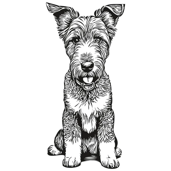 病媒中的爱瑞达犬肖像 纹身用的动物手绘或T恤衫图解 — 图库矢量图片