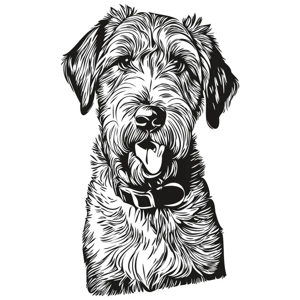 Airedale Terrier Hond Silhouet Huisdier Karakter Clip Art Vector Huisdieren — Stockvector