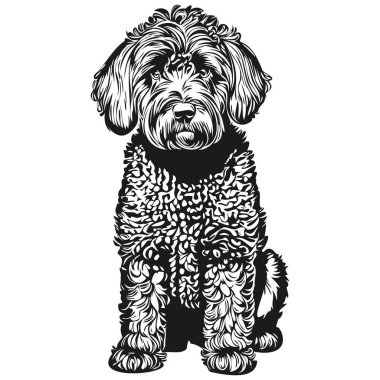 Siyah Rus teriyer köpek logosu siyah beyaz, klasik köpek kafası oymalı.