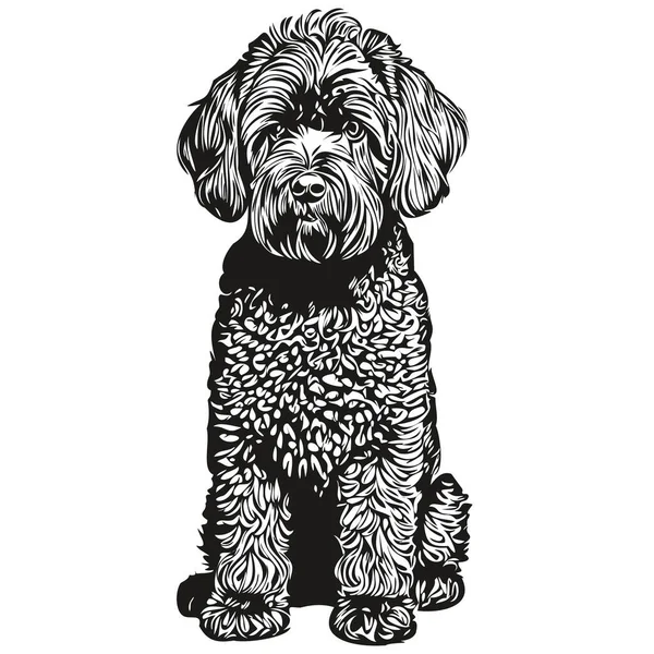 Preto Russo Terrier Cão Rosto Vetor Retrato Engraçado Esboço Pet —  Vetores de Stock