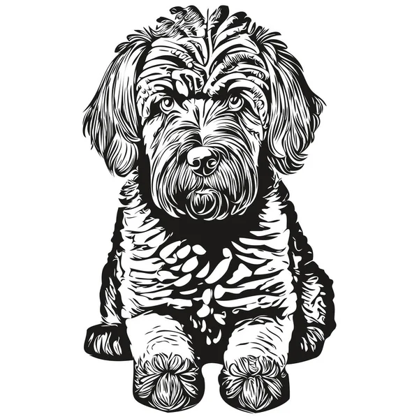 Chien Terrier Russe Noir Dessin Isolé Sur Fond Blanc Illustration — Image vectorielle