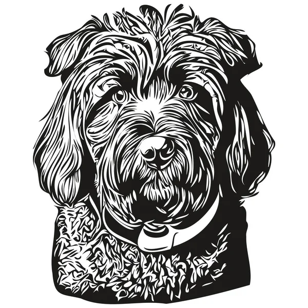 Black Russian Terrier Dog Silhouette Pet Character Clip Art Vector — Stock Vector