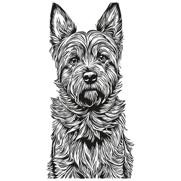 Confine Terrier Cane Silhouette Pet Personaggio Clip Art Vettore Animali — Vettoriale Stock